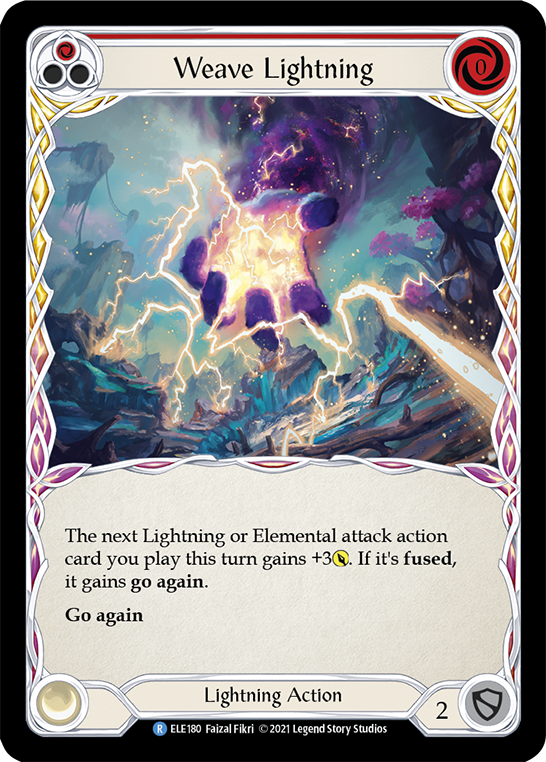 Weave Lightning (Red) [ELE180] (Tales of Aria)  1st Edition Rainbow Foil Sale