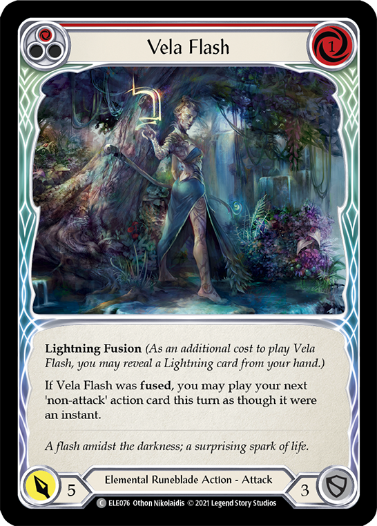 Vela Flash (Red) [ELE076] (Tales of Aria)  1st Edition Rainbow Foil Cheap