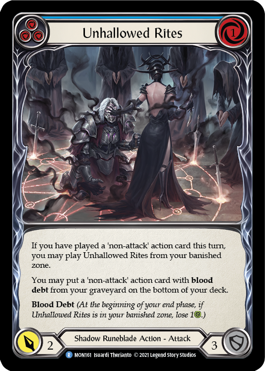 Unhallowed Rites (Blue) [MON161] 1st Edition Normal For Discount