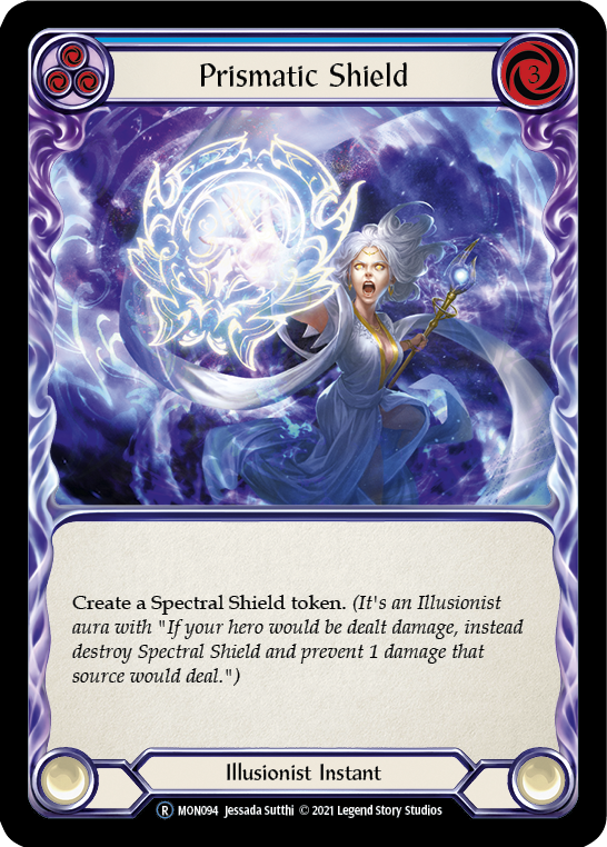 Prismatic Shield (Blue) [U-MON094-RF] Unlimited Rainbow Foil Fashion